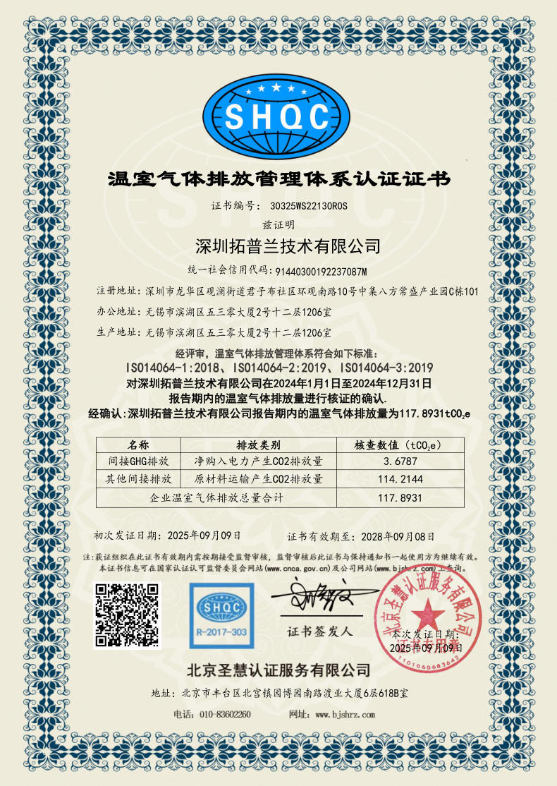 2024年度拓普兰温室气体排放